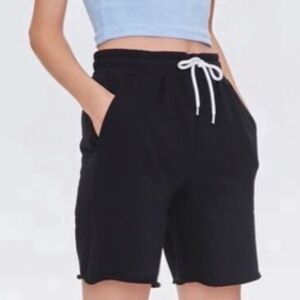 F21 Basic French Terry Sweatshorts Bermuda Shorts Lounge Wear Gym Black